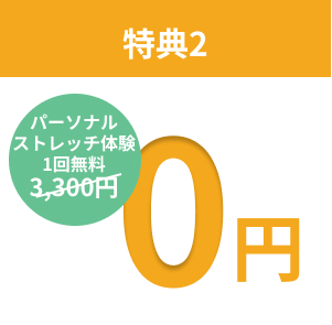 特典02 パーソナルストレッチ体験1回無料